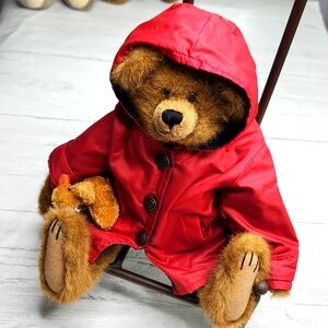 Boyds Bear collectable, rain jacket bear, large.